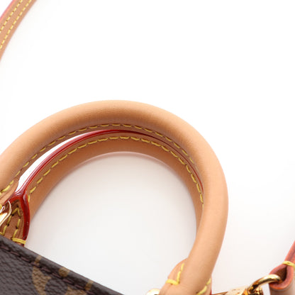 プティット サックプラ モノグラム 2WAY ハンドバッグ PVC レザー ブラウン ルイヴィトン バッグ LOUIS VUITTON