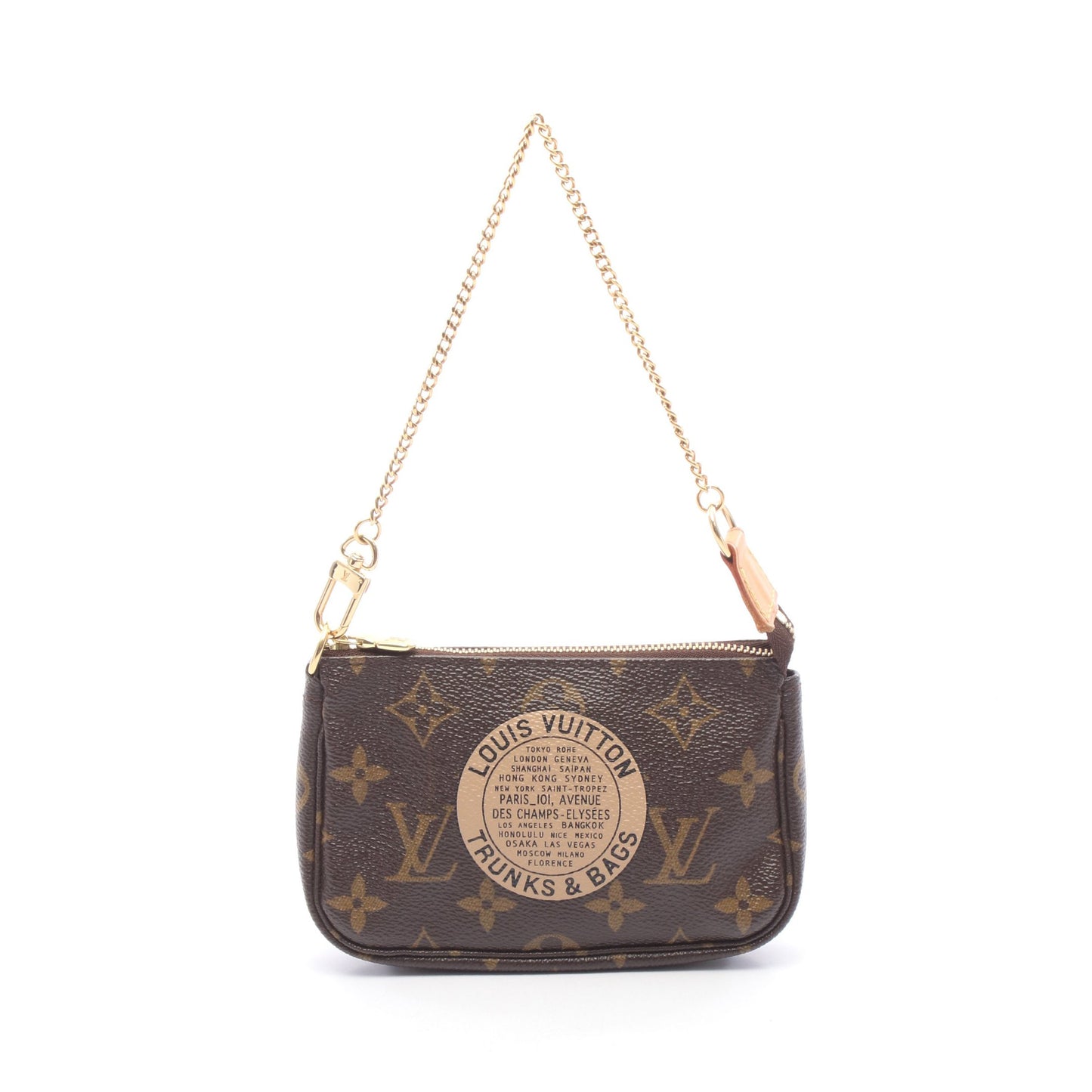 ミニポシェット アクセソワール モノグラム T&B チェーンハンドバッグ PVC レザー ブラウン ルイヴィトン バッグ LOUIS VUITTON