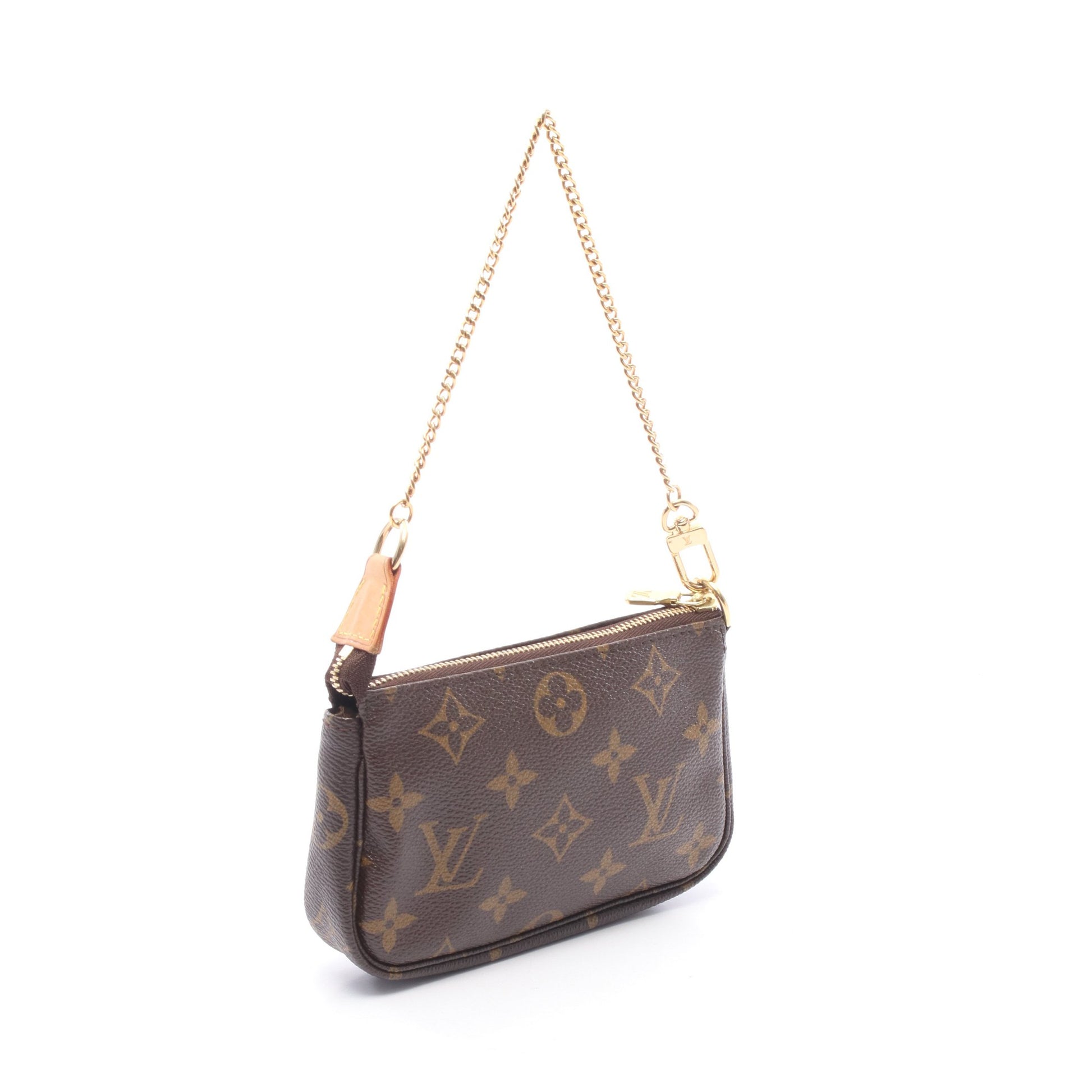 ミニポシェット アクセソワール モノグラム T&B チェーンハンドバッグ PVC レザー ブラウン ルイヴィトン バッグ LOUIS VUITTON