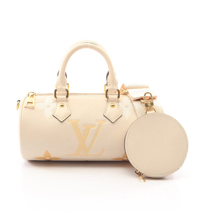パピヨンBB モノグラムアンプラント クレーム サフラン 2WAY ハンドバッグ レザー アイボリー ベージュ ルイヴィトン バッグ LOUIS VUITTON