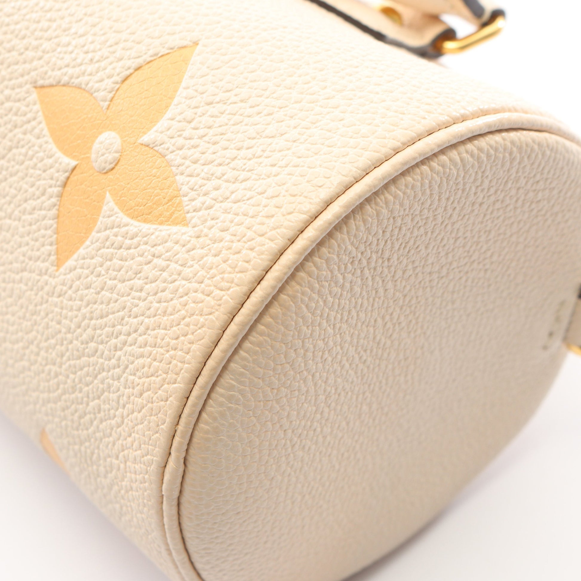 パピヨンBB モノグラムアンプラント クレーム サフラン 2WAY ハンドバッグ レザー アイボリー ベージュ ルイヴィトン バッグ LOUIS VUITTON