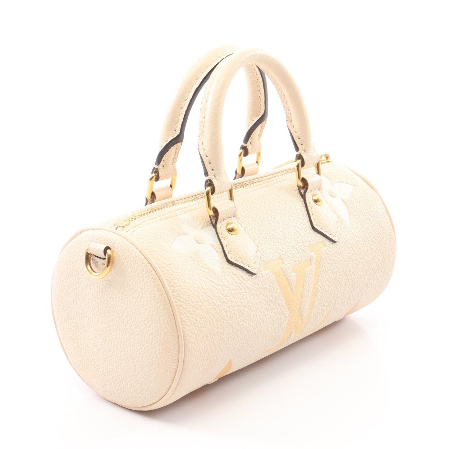 パピヨンBB モノグラムアンプラント クレーム サフラン 2WAY ハンドバッグ レザー アイボリー ベージュ ルイヴィトン バッグ LOUIS VUITTON