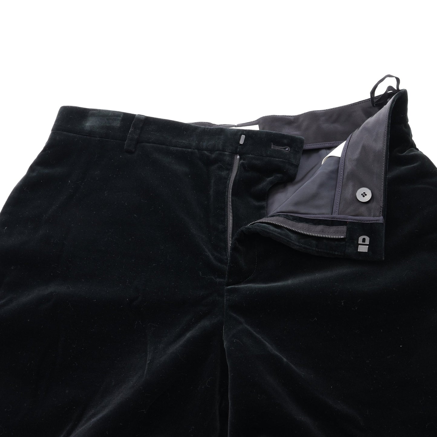 ベロア クロップド パンツ コットン ビスコース ブラック セリーヌ