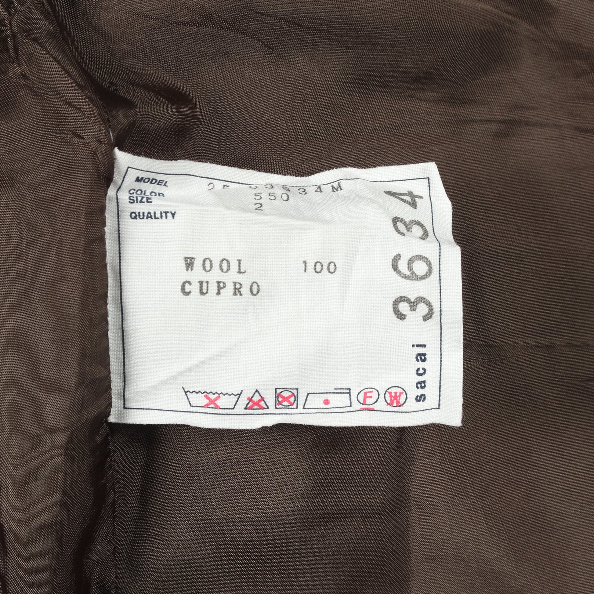 Doeskin Pants ピンストライプ ワイド スラックス トラウザーズ ウール グレーブラウン サカイ ボトムス sacai