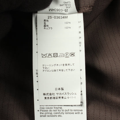 Doeskin Pants ピンストライプ ワイド スラックス トラウザーズ ウール グレーブラウン サカイ ボトムス sacai