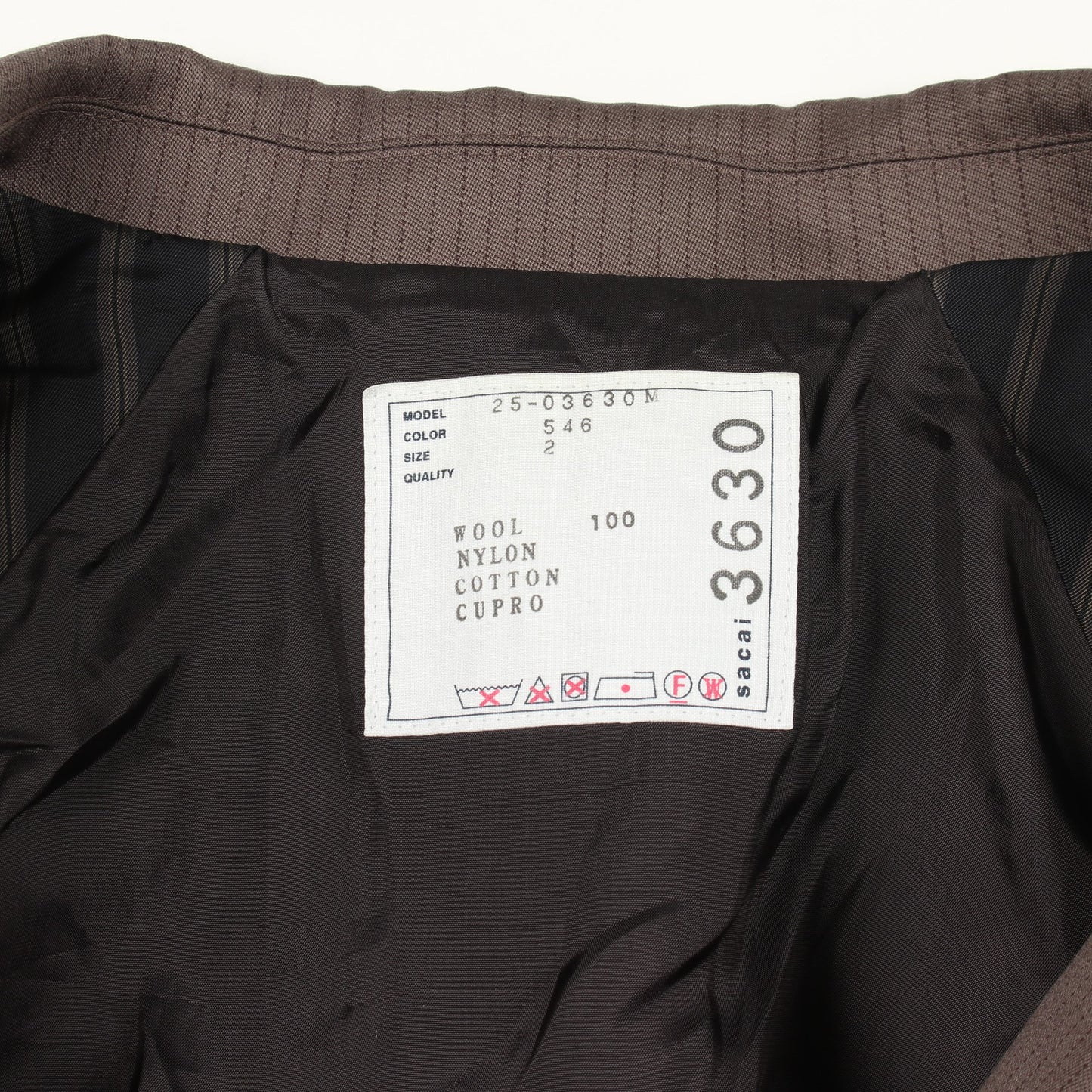 Doeskin Mix Jacket テーラードジャケット ウール ブラック グレーブラウン サカイ