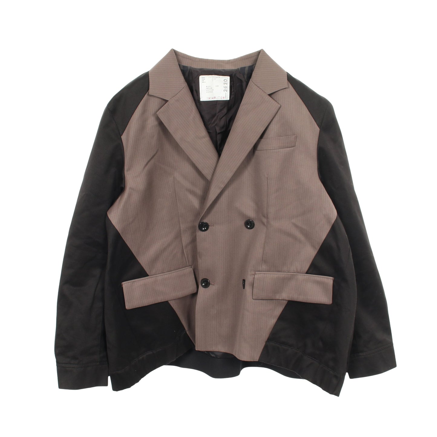 Doeskin Mix Jacket テーラードジャケット ウール ブラック グレーブラウン サカイ