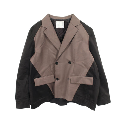 Doeskin Mix Jacket テーラードジャケット ウール ブラック グレーブラウン サカイ