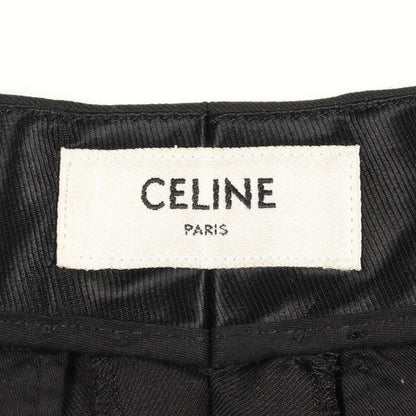 タックパンツ スラックス トラウザーズ ウール モヘヤ ブラック セリーヌ