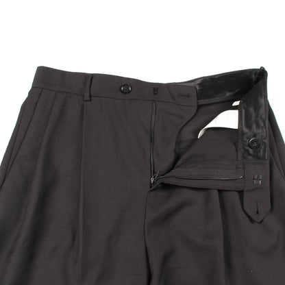 タックパンツ スラックス トラウザーズ ウール モヘヤ ブラック セリーヌ
