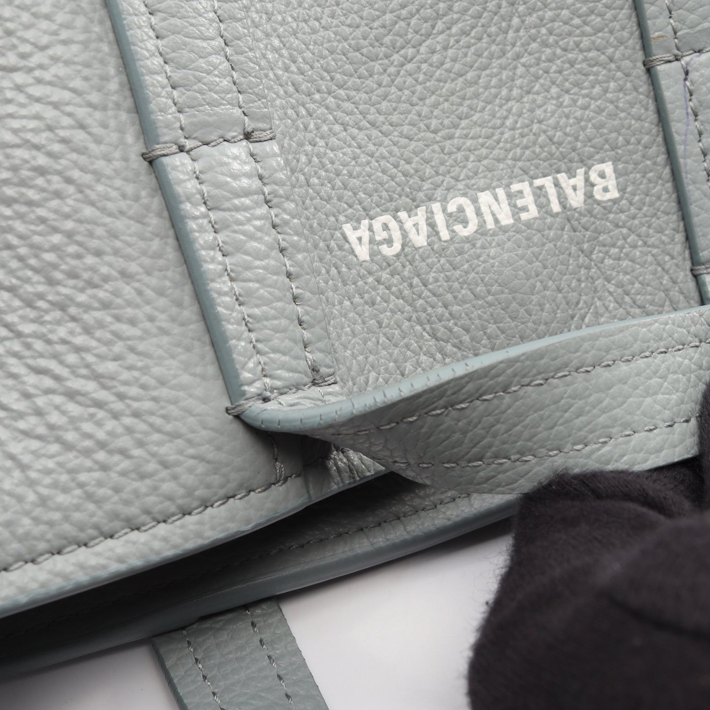 Everyday XS North South 2WAY ハンドバッグ レザー ブルーグレー バレンシアガ