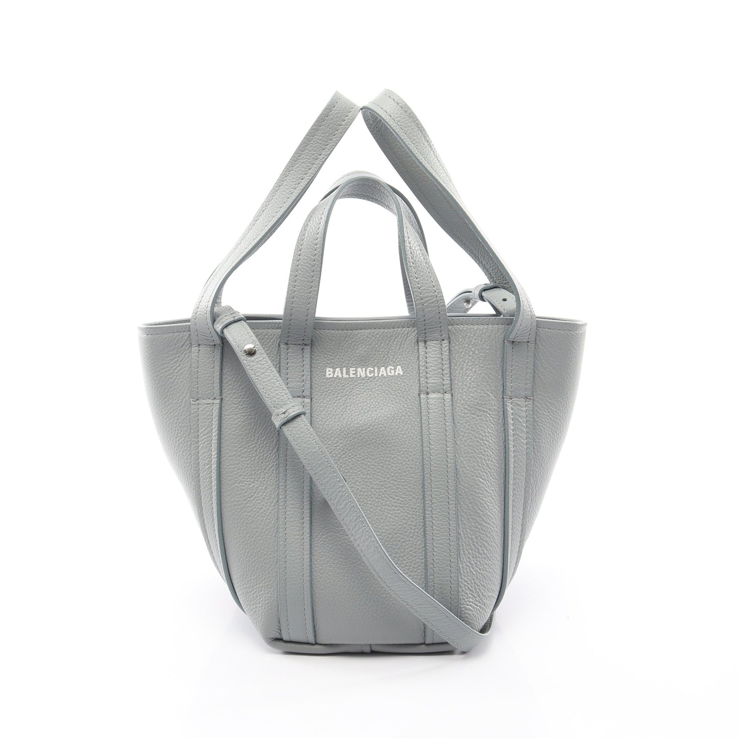 Everyday XS North South 2WAY ハンドバッグ レザー ブルーグレー バレンシアガ