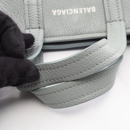 Everyday XS North South 2WAY ハンドバッグ レザー ブルーグレー バレンシアガ