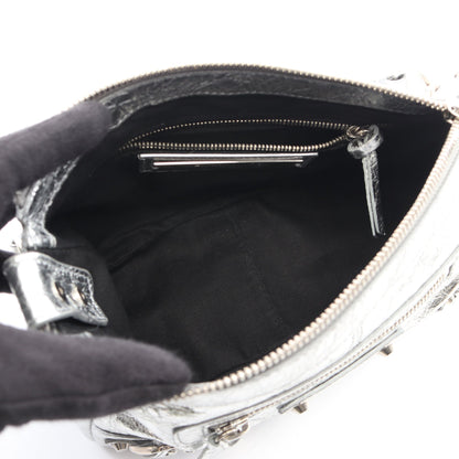 Le City Moto ル シティ モト 2WAY ハンドバッグ レザー シルバー バレンシアガ
