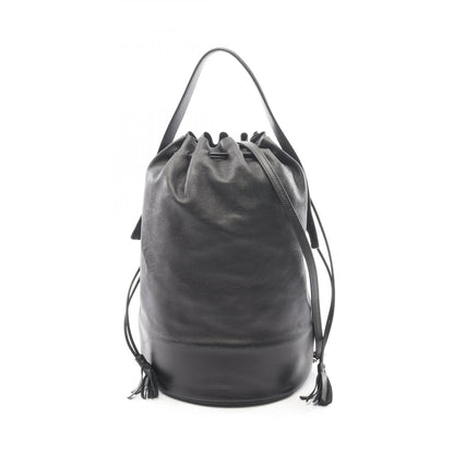 ドローストリング フリンジ 2WAY ショルダーバッグ レザー ブラック ジルサンダー バッグ JIL SANDER