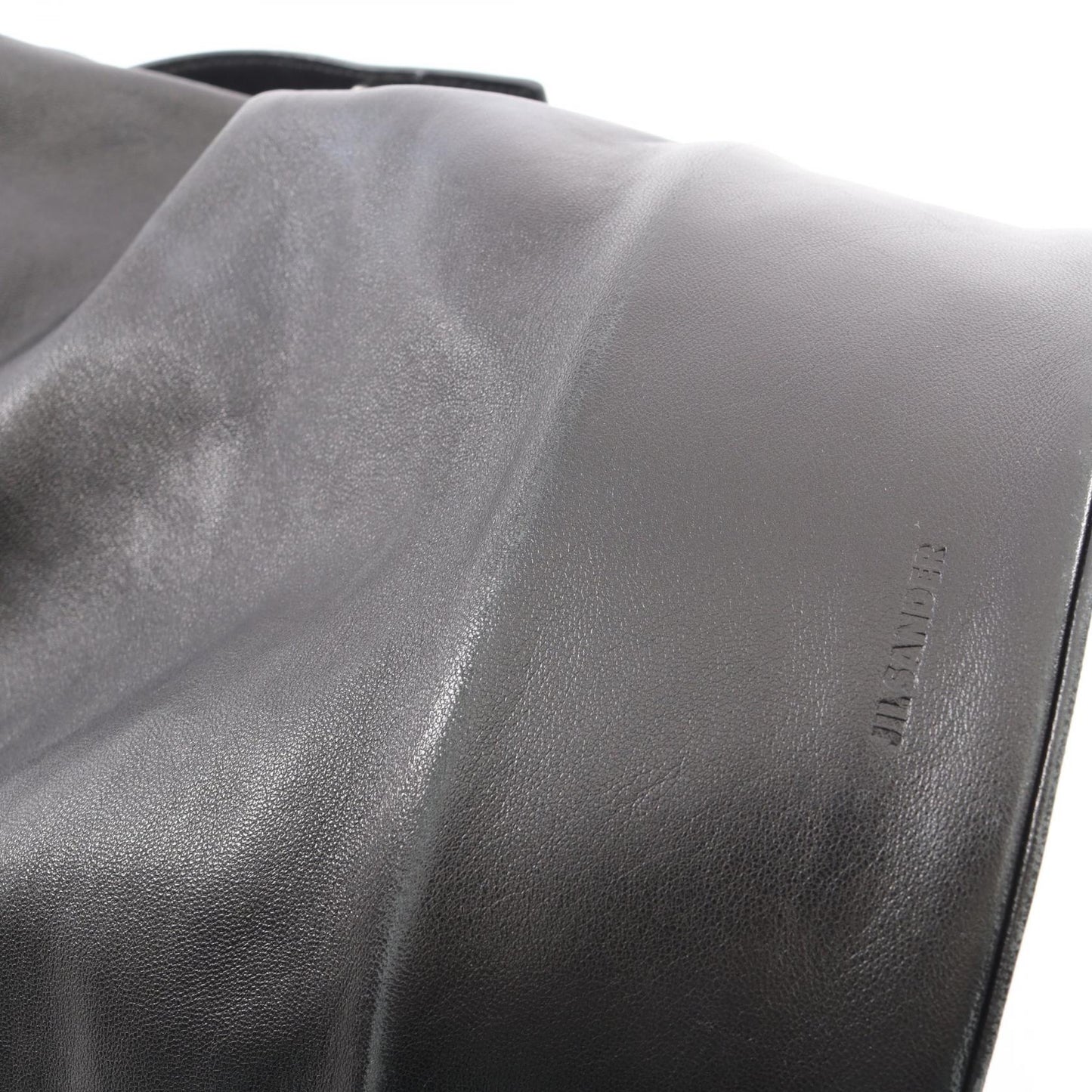 ドローストリング フリンジ 2WAY ショルダーバッグ レザー ブラック ジルサンダー バッグ JIL SANDER