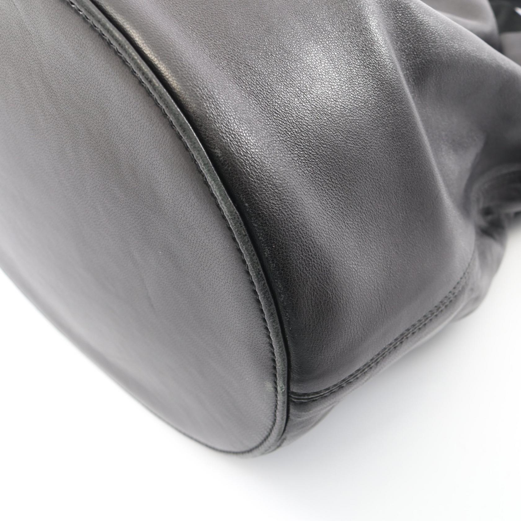 ドローストリング フリンジ 2WAY ショルダーバッグ レザー ブラック ジルサンダー バッグ JIL SANDER