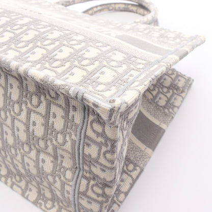 BOOK TOTE ブックトート ミディアム オブリーク エンブロイダリー ハンドバッグ トートバッグ キャンバス ネイビー クリスチャンディオール