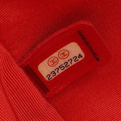 マトラッセ トップハンドル 2WAY ショルダーバッグ レザー オレンジレッド シルバー金具 シャネル