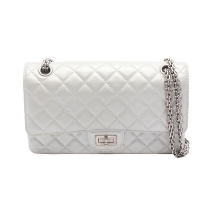 2.55 マトラッセ マドモアゼルチェーン Wチェーンショルダーバッグ レザー シルバー シルバー金具 シャネル