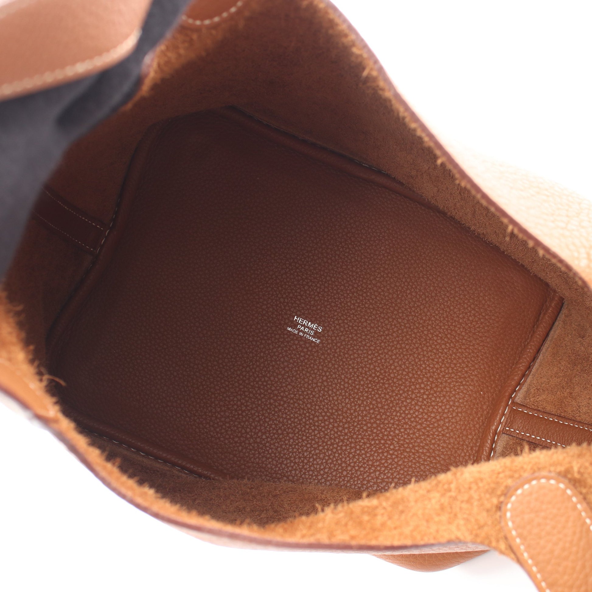 ピコタンMM ゴールド ハンドバッグ トリヨンクレマンス ブラウン シルバー金具 □K刻印 エルメス バッグ HERMES