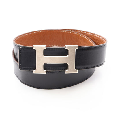 コンスタンス Hベルト リバーシブル ベルト トゴ ボックスカーフ ブラウン ブラック シルバー金具 □J刻印 エルメス