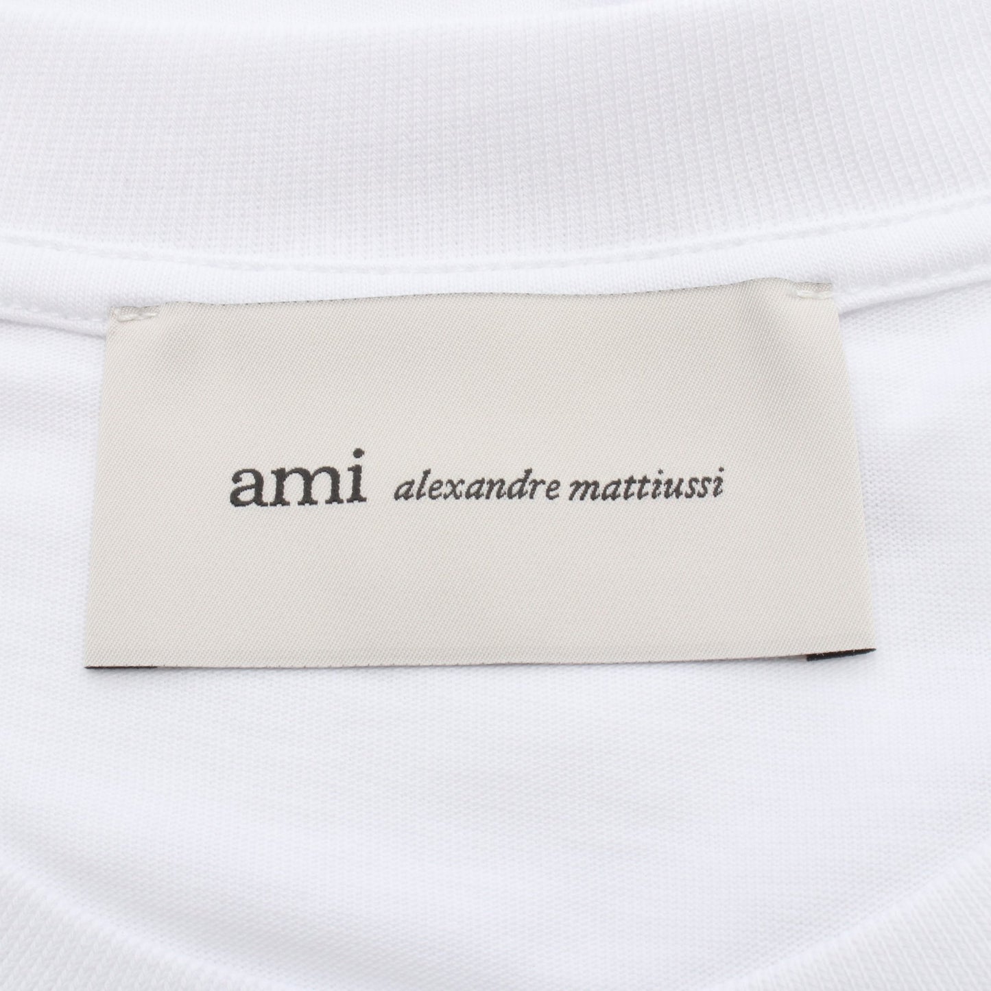 ハートロゴ刺繍 Tシャツ コットン ホワイト アミアレクサンドルマテュッシ