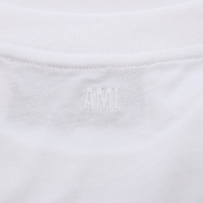 ハートロゴ刺繍 長袖Tシャツ コットン ホワイト アミアレクサンドルマテュッシ