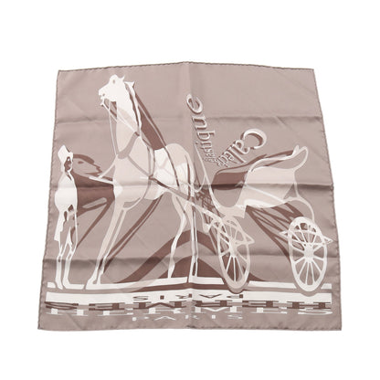 プチカレ カレ45 Caleche Elastique スカーフ シルク グレーブラウン ホワイト ブラウン エルメス 財布・小物 HERMES