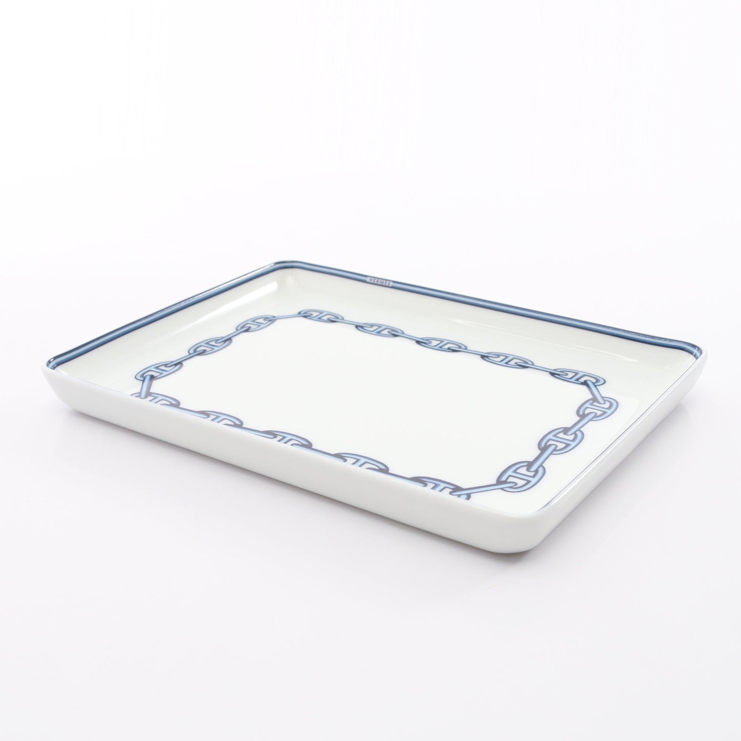 シェーヌダンクル スクエアプレート 食器 陶器 ホワイト ブルー エルメス