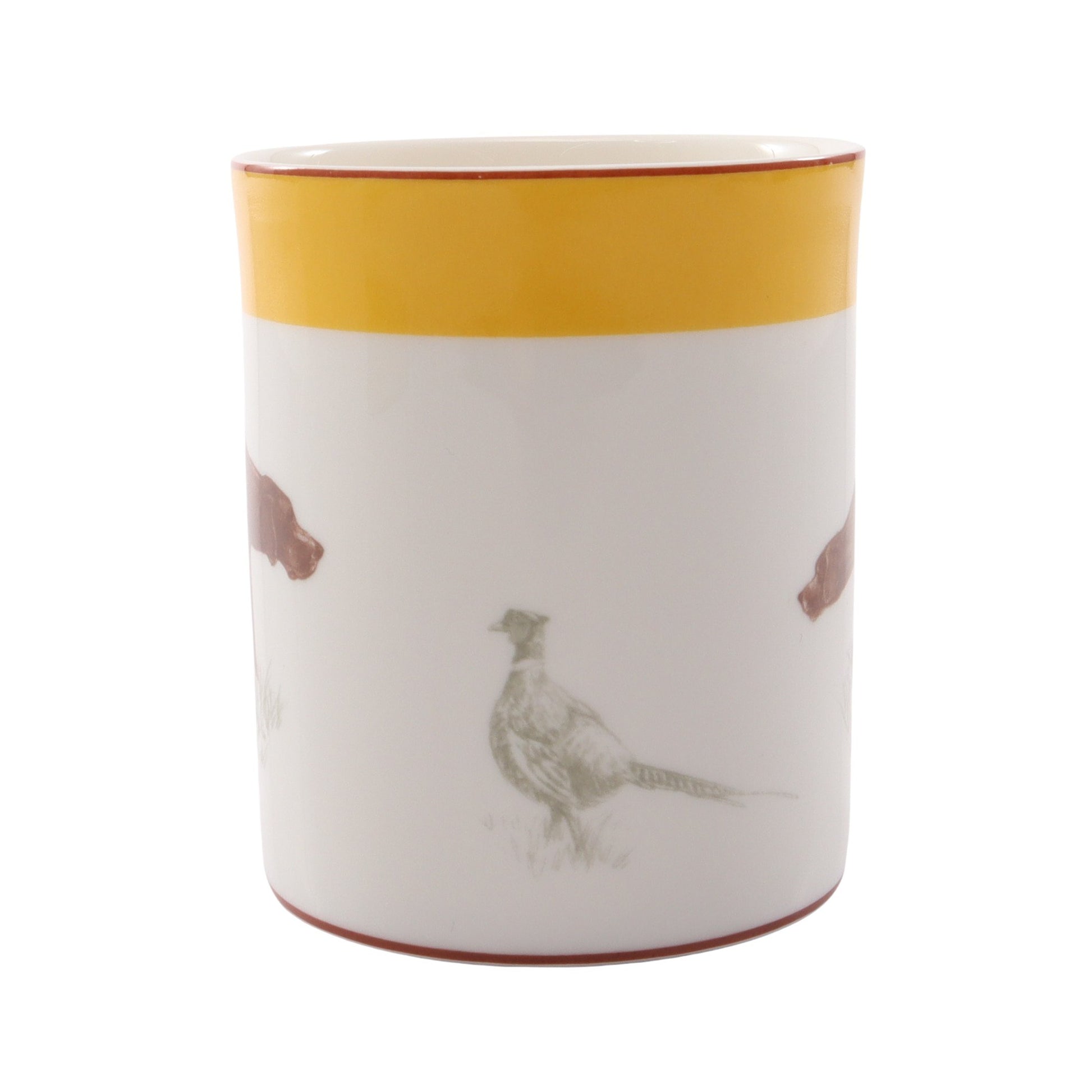 シャス ジャーマンポインター マグカップ 食器 陶器 ホワイト イエロー エルメス 財布・小物 HERMES