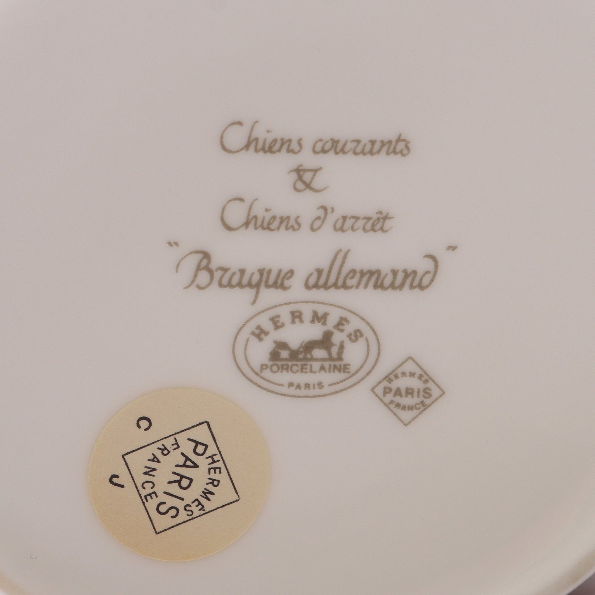シャス ジャーマンポインター マグカップ 食器 陶器 ホワイト イエロー エルメス 財布・小物 HERMES
