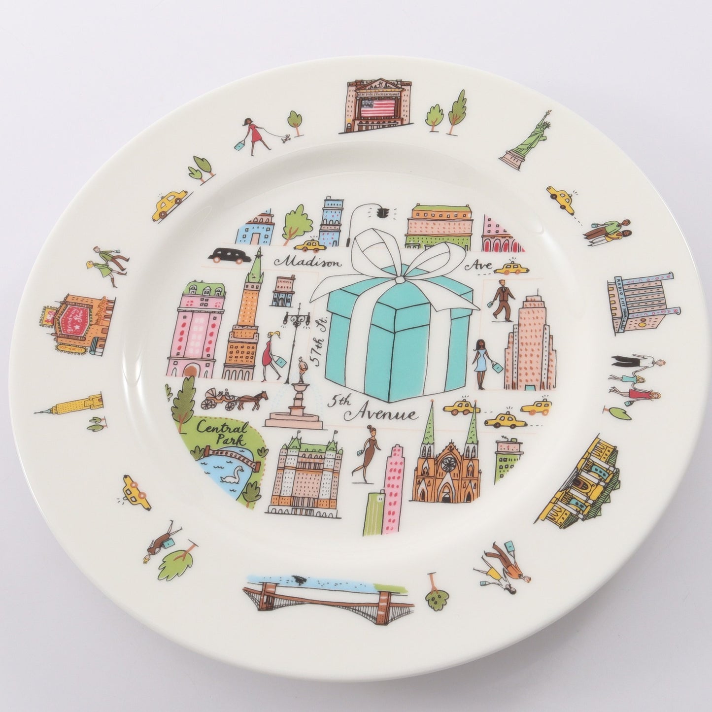 5th アベニュー プレート 2点セット 食器 陶器 ホワイト マルチカラー ティファニー 財布・小物 TIFFANY & Co.