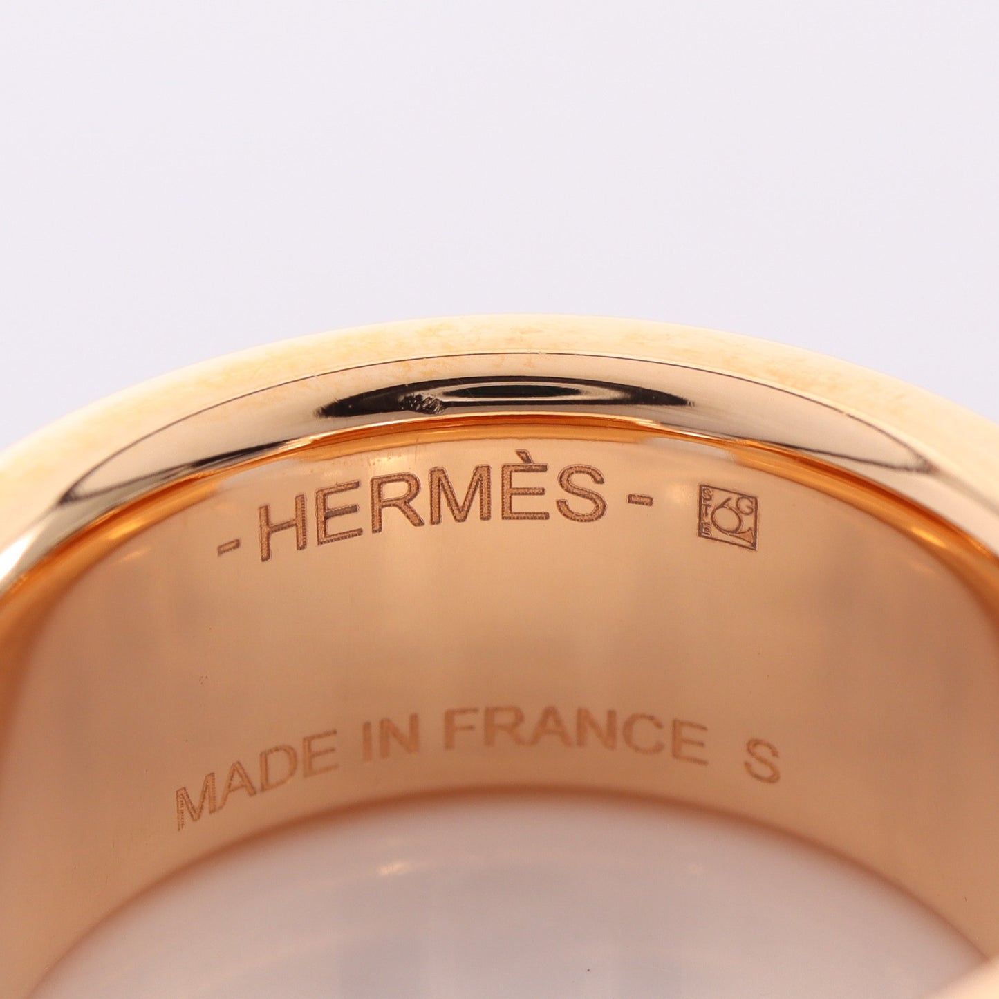 オランプPM エトゥープ リング 指輪 GP レザー ピンクゴールド グレーブラウン エルメス アクセサリー HERMES