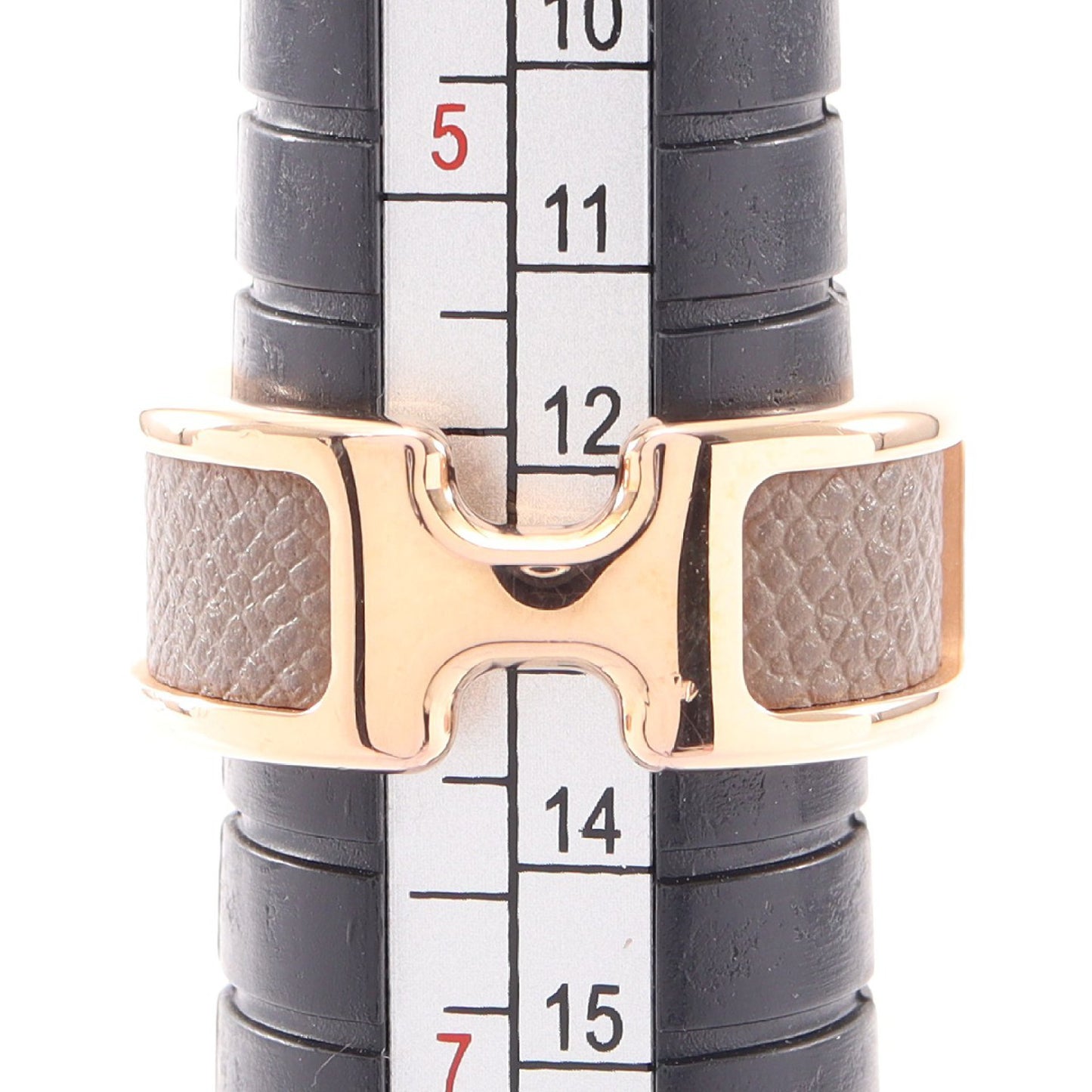 オランプPM エトゥープ リング 指輪 GP レザー ピンクゴールド グレーブラウン エルメス アクセサリー HERMES