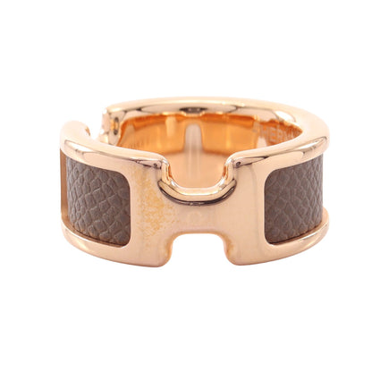 オランプPM エトゥープ リング 指輪 GP レザー ピンクゴールド グレーブラウン エルメス アクセサリー HERMES