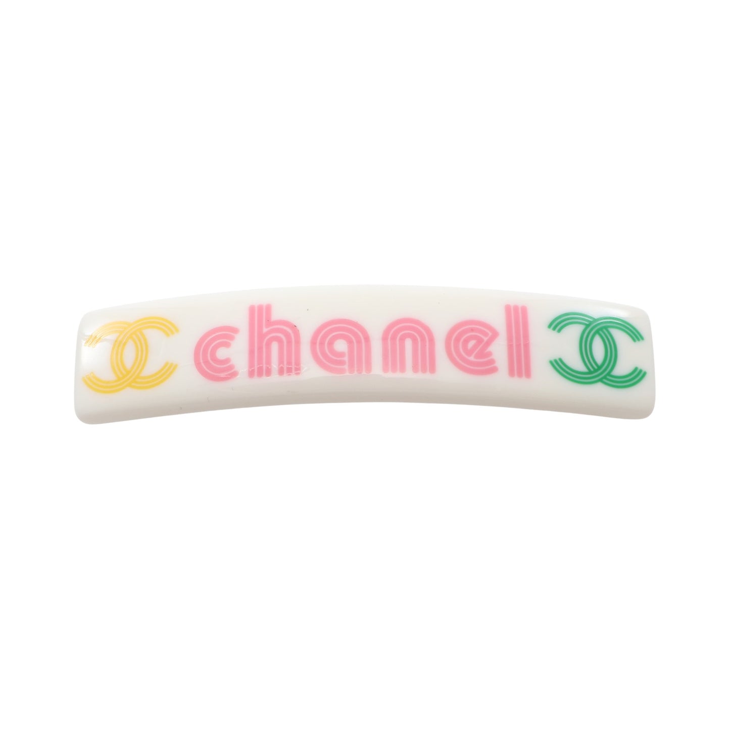 ココマーク バレッタ ホワイト ピンク マルチカラー 04C シャネル