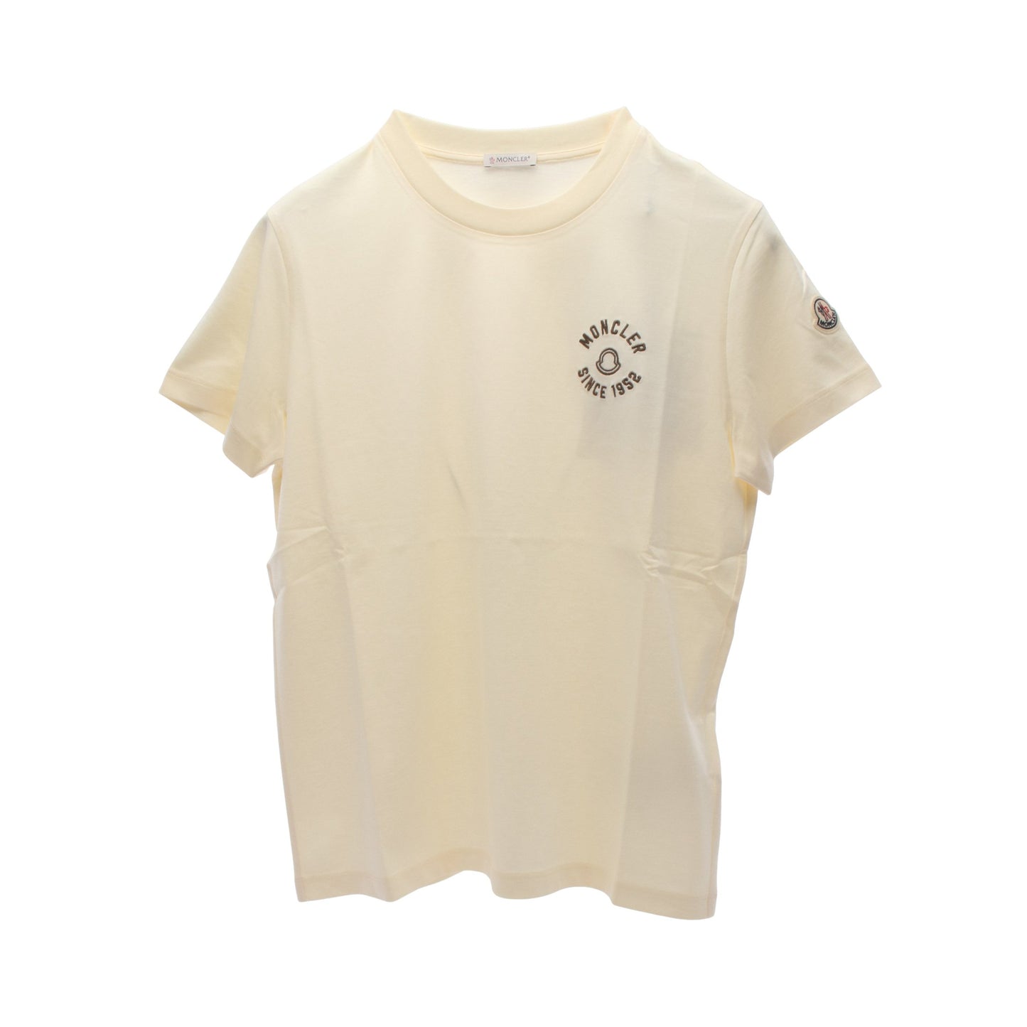 ロゴ刺繍 Tシャツ コットン アイボリー モンクレール