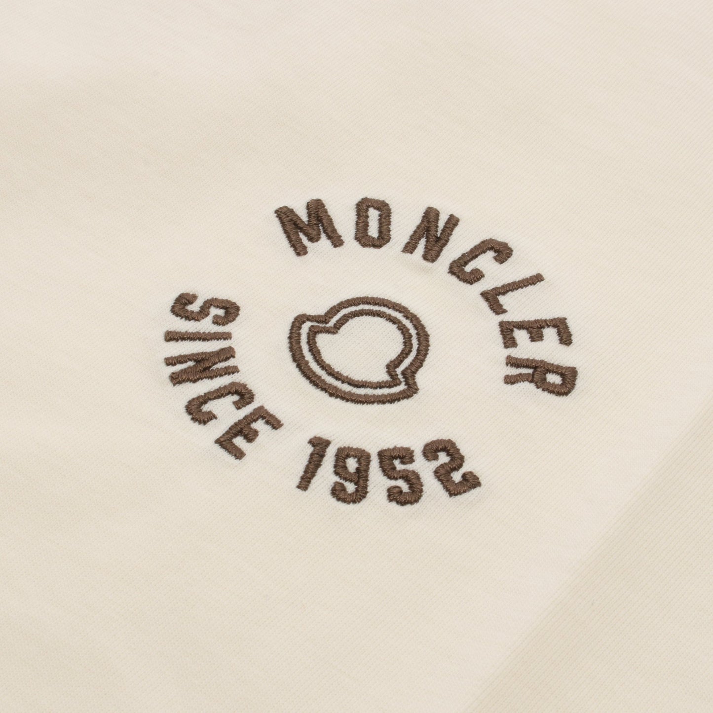 ロゴ刺繍 Tシャツ コットン アイボリー モンクレール