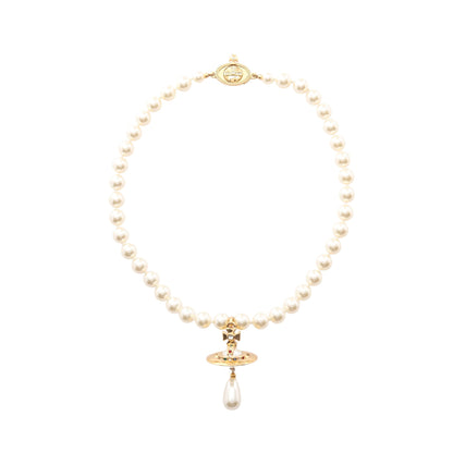 ONE ROW PEARL DROP チョーカー フェイクパール GP ラインストーン オフホワイト ゴールド マルチカラー ヴィヴィアンウエストウッド アクセサリー Vivienne Westwood