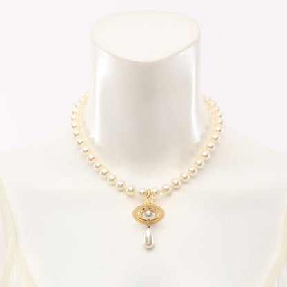 ONE ROW PEARL DROP チョーカー フェイクパール GP ラインストーン オフホワイト ゴールド マルチカラー ヴィヴィアンウエストウッド アクセサリー Vivienne Westwood