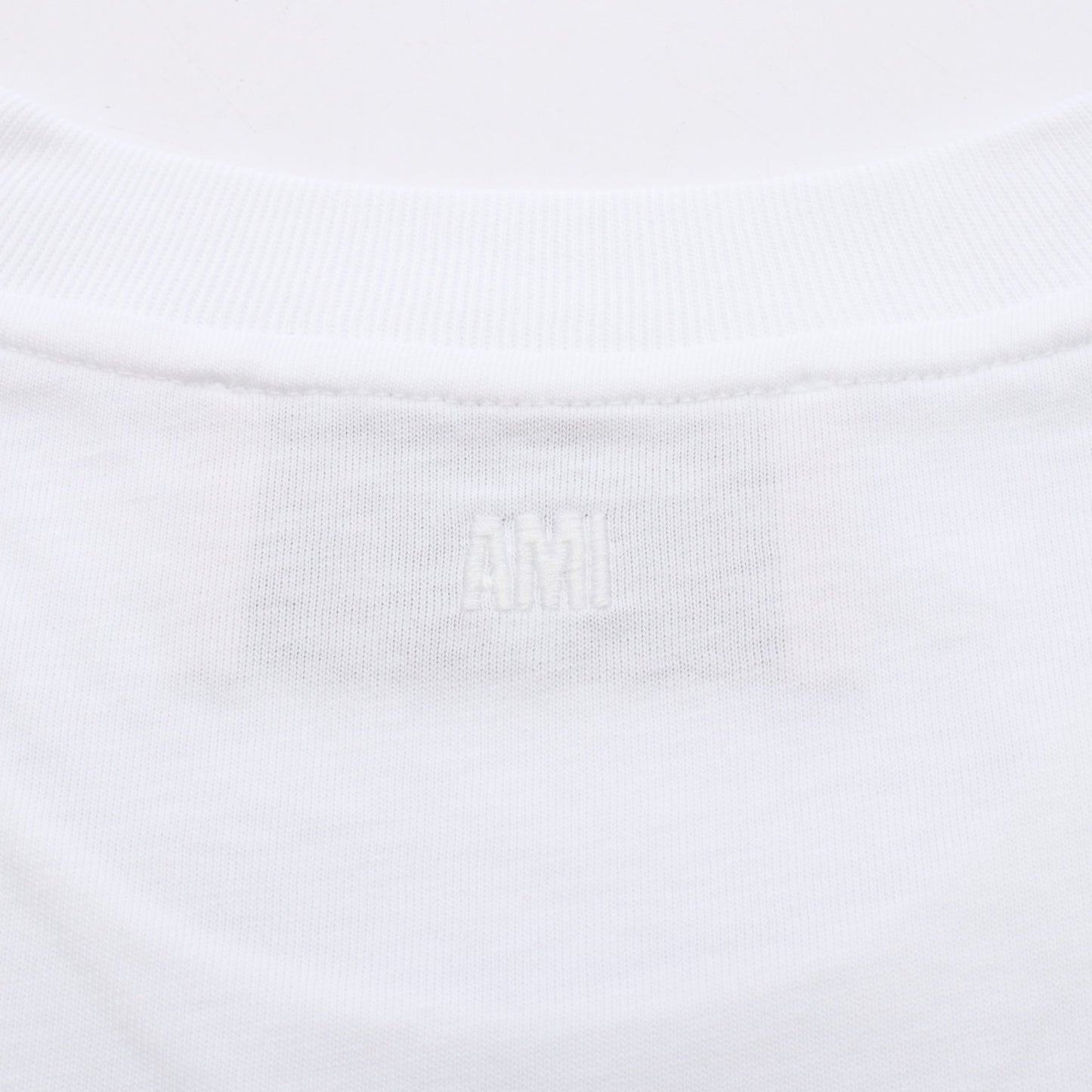 ハートロゴ刺繍 半袖Tシャツ コットン ホワイト アミアレクサンドルマテュッシ