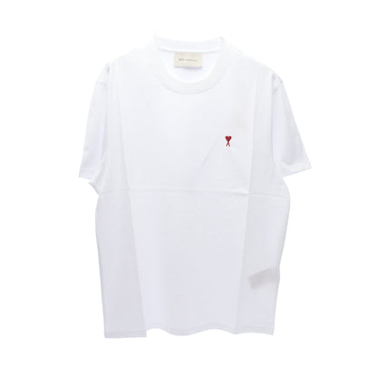 ハートロゴ刺繍 半袖Tシャツ コットン ホワイト アミアレクサンドルマテュッシ
