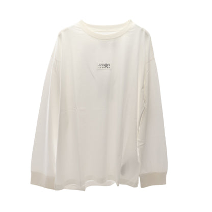ナンバリングロゴ ロング シャツ コットン ホワイト エムエムシックスメゾンマルジェラ