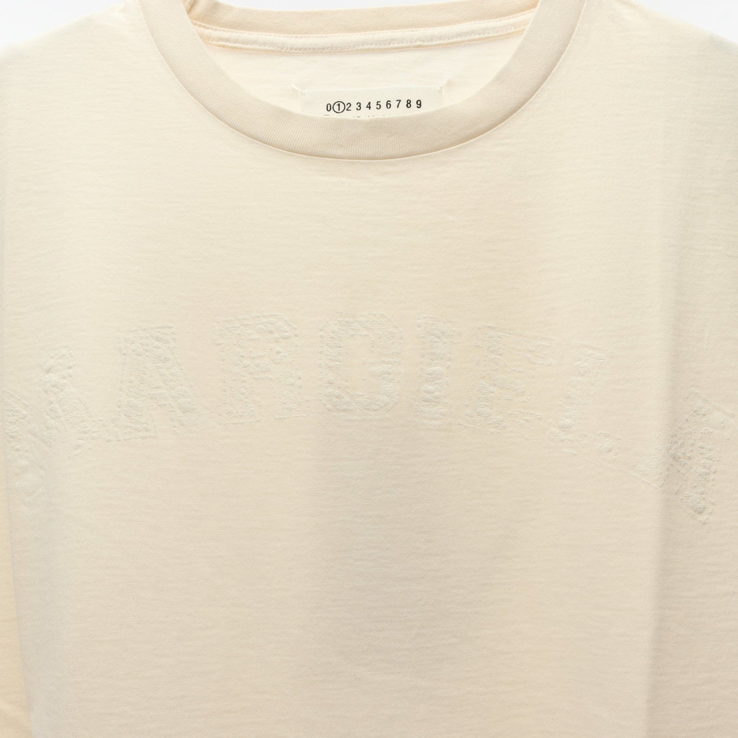 ロゴプリント 半袖Tシャツ コットン ライトベージュ メゾンマルジェラ
