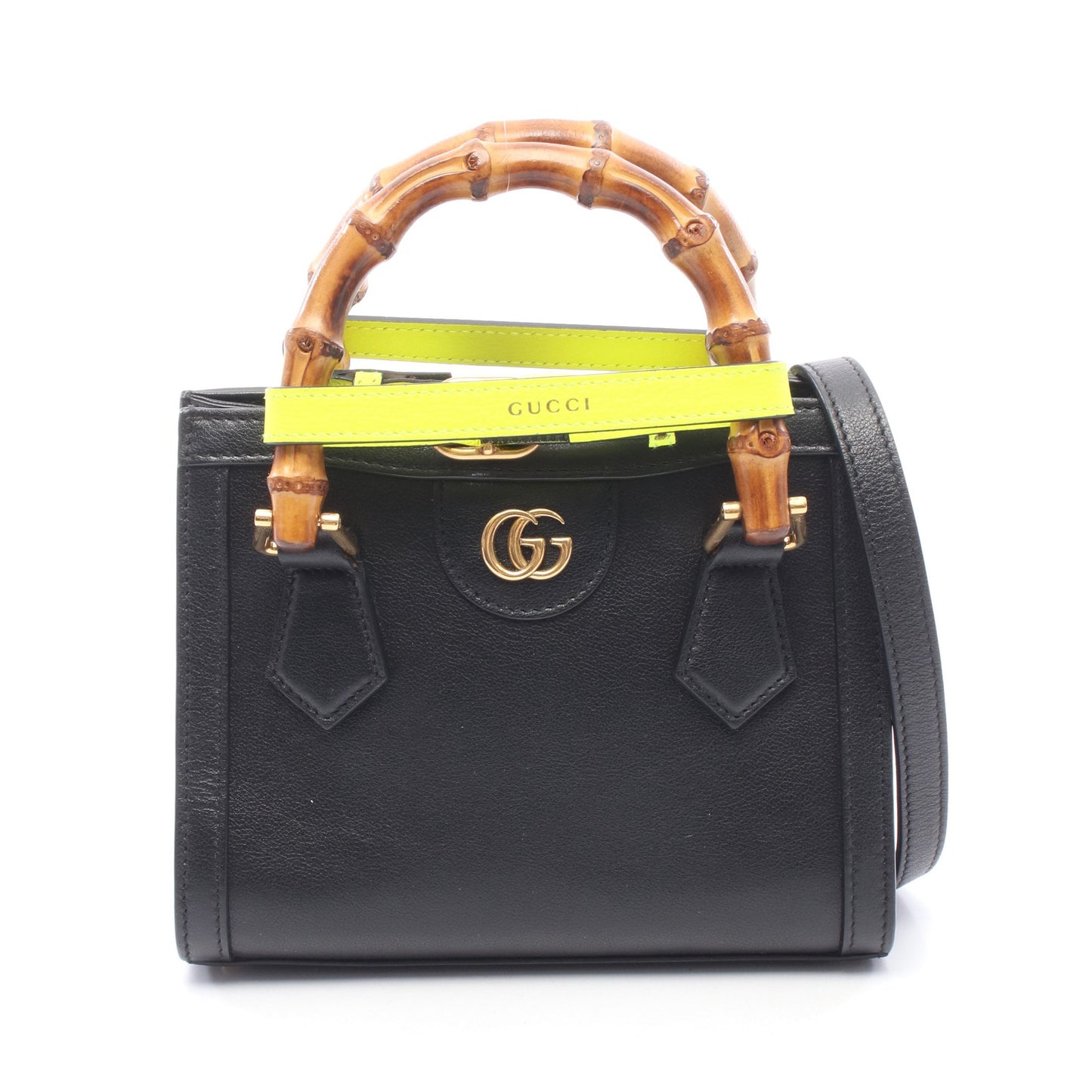 ダイアナ ミニ GGマーモント 2WAY ハンドバッグ レザー ブラック グッチ バッグ GUCCI