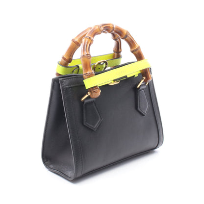 ダイアナ ミニ GGマーモント 2WAY ハンドバッグ レザー ブラック グッチ バッグ GUCCI