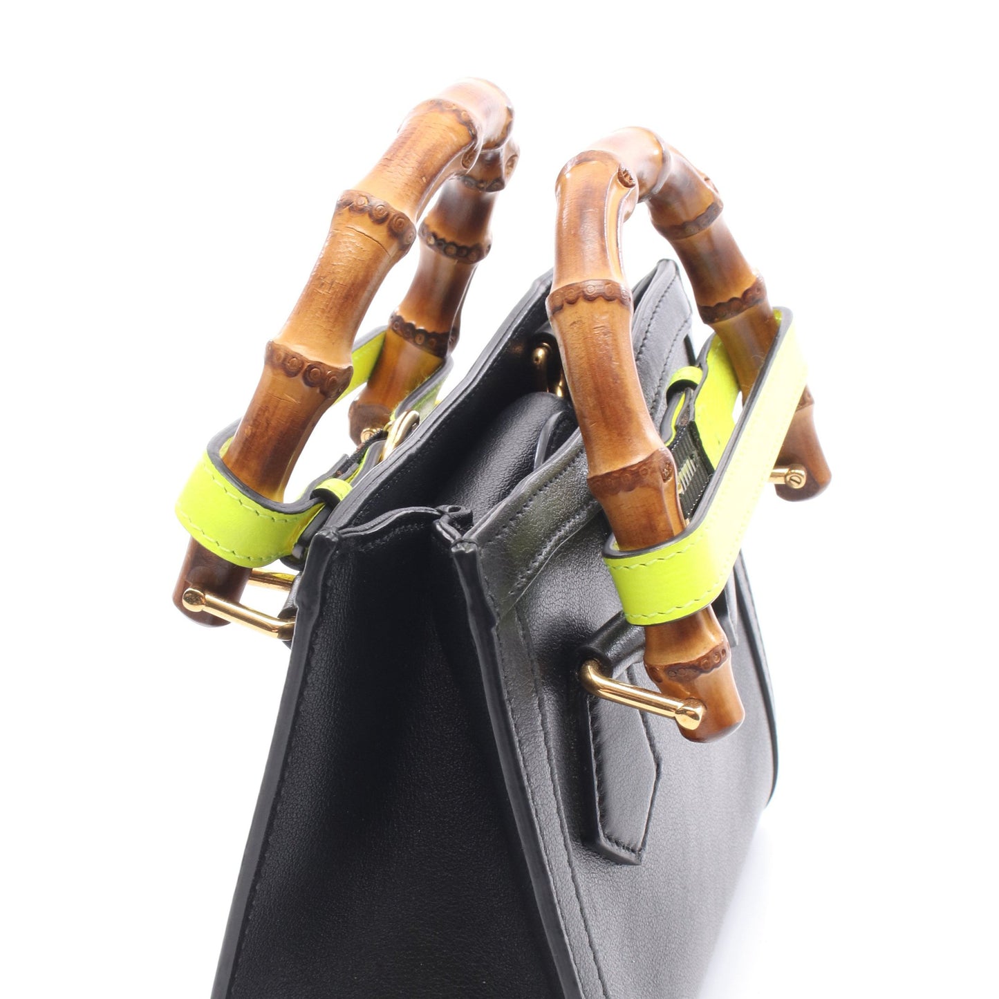 ダイアナ ミニ GGマーモント 2WAY ハンドバッグ レザー ブラック グッチ バッグ GUCCI