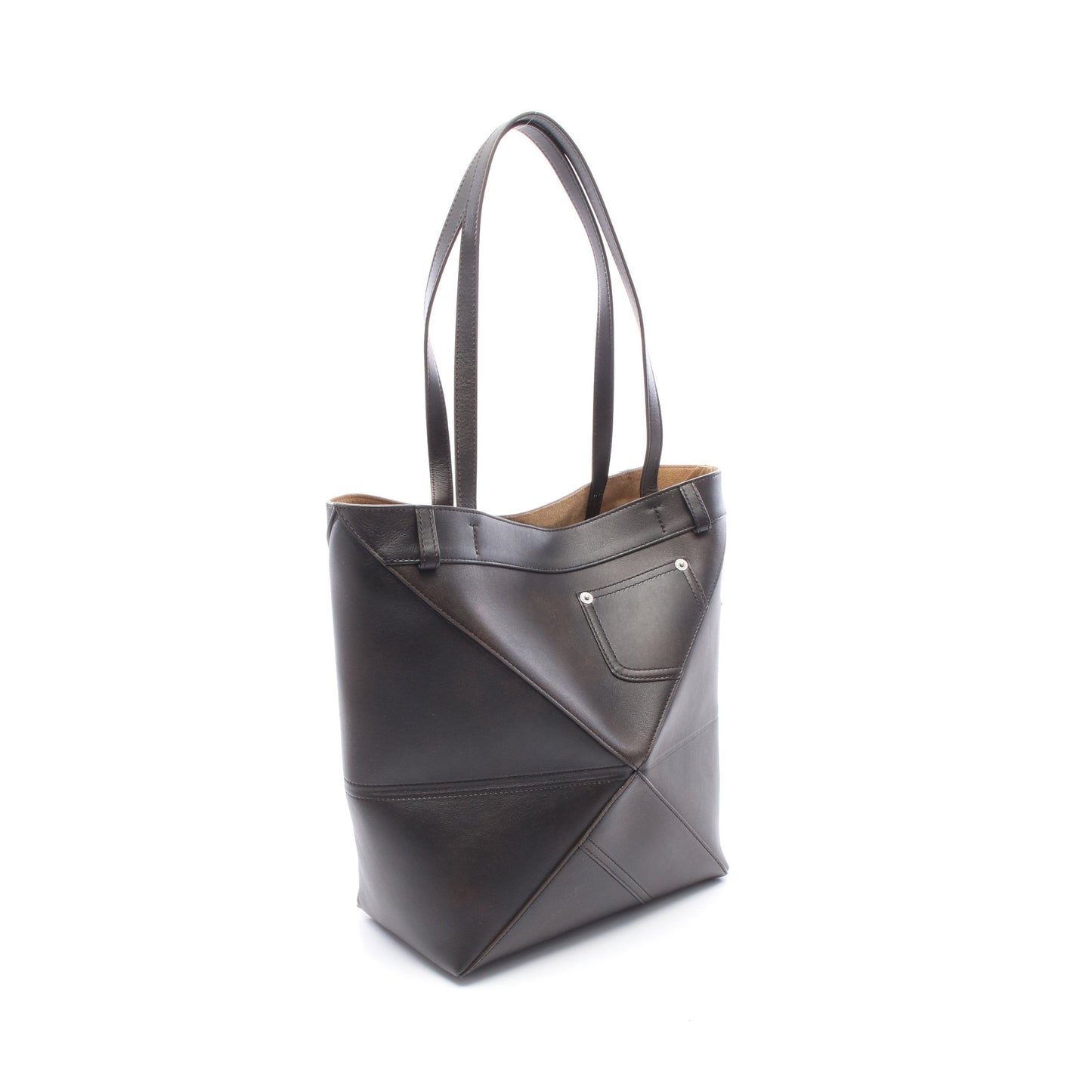 PUZZLE TOTE PANTA MEDIUM ショルダーバッグ トートバッグ レザー ダークブラウン ロエベ