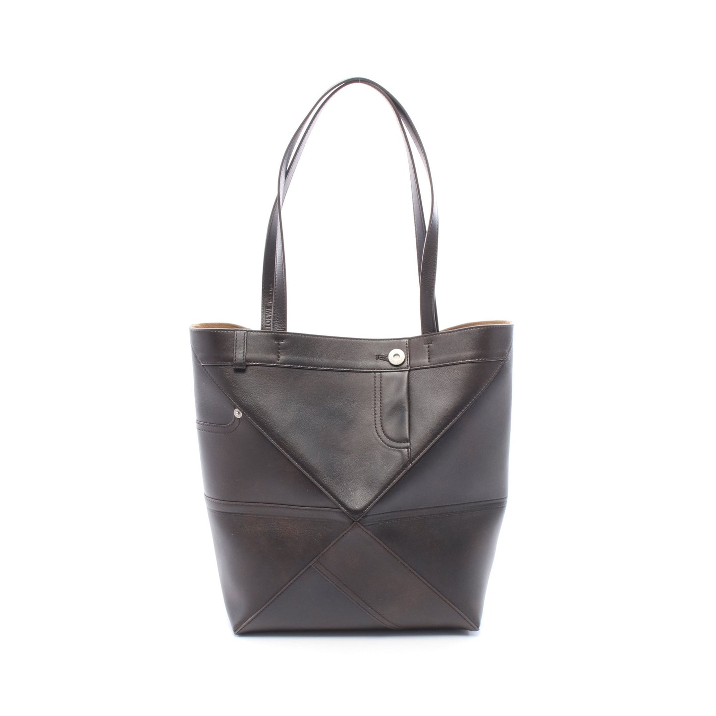 PUZZLE TOTE PANTA MEDIUM ショルダーバッグ トートバッグ レザー ダークブラウン ロエベ